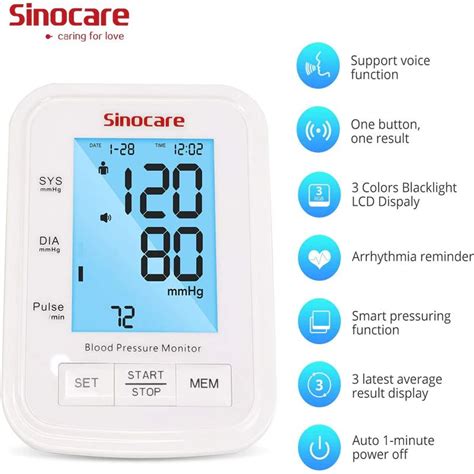 Sinocare Tensi Metro Digital Autom Tico Para La Parte Superior Del