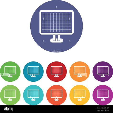 Iconos Del Conjunto De Monitores Del Ordenador Imagen Vector De Stock