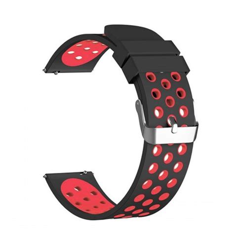 Fitbit Versa Silicone Watch Strap Black And Red Geewiz