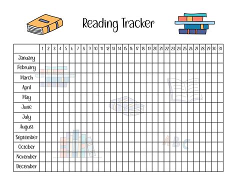 Reading Tracker Template For Kids Books Reading By Day And Month