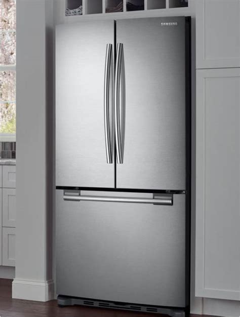 Samsung 33 In W 194 Cu Ft French Door Refrigerator In Stainless Steel Rf20hfenbsr The Home