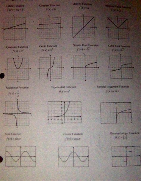 PreCalc Basic Function Graphs Diagram | Quizlet