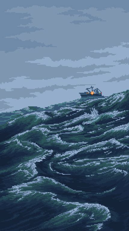 OC Rough Seas PixelArt Pixel Art Landscape Pixel Art Design