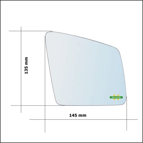 Vetro Specchio Retrovisore Cromato Asferico Lato Sx Guidatore Per