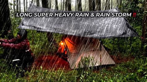 Solo Camping Real Super Heavy Rain Rain Storm Thunderstorm Non