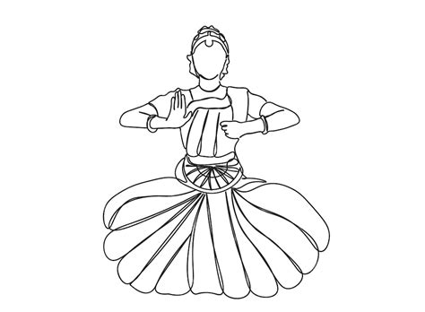 Premium Vector Indian Tamil Dancing Girl Single Line Art Drawing Continues Line Vector