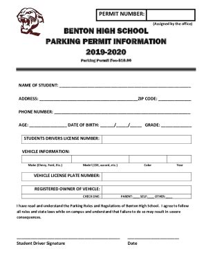 Fillable Online Parking Permitstransportation And Parking Services