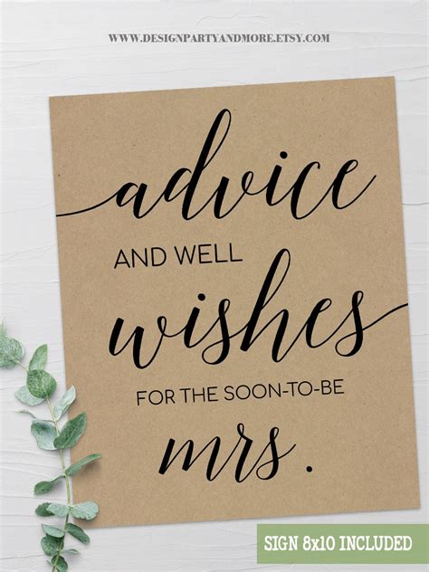 Editable Advice And Wishes For The Soon To Be Mrs Rustic Bridal Etsy