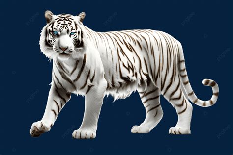 White Tiger Full Body On Plain Background, White Tigers, White Tiger Full Body, White Tiger Full ...