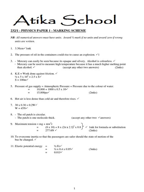 Kcsephysicspaper1form4revisionkit2023model2492017marking