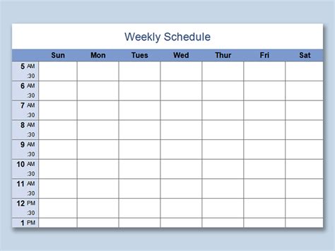 Excel Of Weekly Schedule Xlsx Wps Free Templates NBKomputer