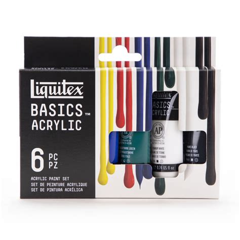 Farby akrylowe Basics Acrylic Liquitex 6 kolorów x 22 ml