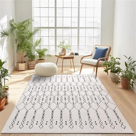 Leesentec Moroccan Area Rugs Living Room Rugs Modern Abstract Rug