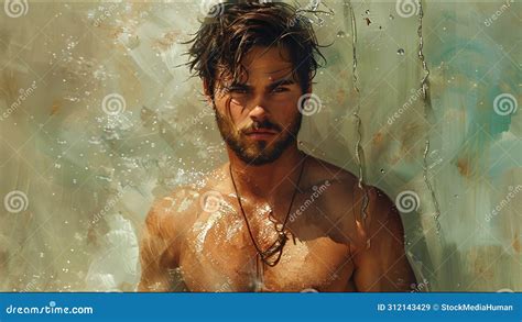 Hot Male Model Tan Surfer Guy Pack Attractive Man Stock Illustration Illustration Of Male