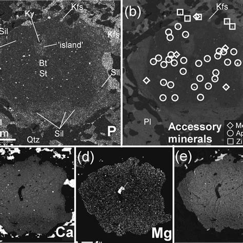 A And B X Ray Elemental Maps Of Garnet A In Terms Of Phosphorus