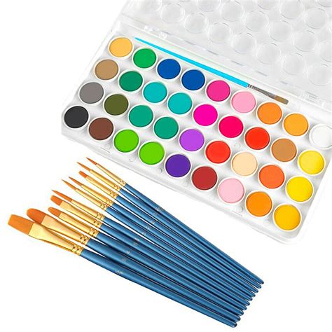 36 Color Fundamental Watercolor Pan Artist Set And Or 10 Paint Brushes