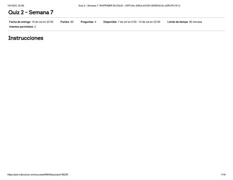 Quiz Semana Ra Primer Bloque Virtual Simulaci N Gerencial