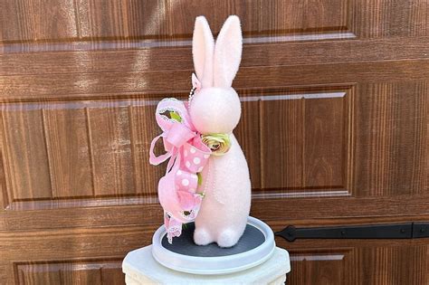 Flocked Easter Bunny Decoration Flocked Bunny Table Decor Bunny