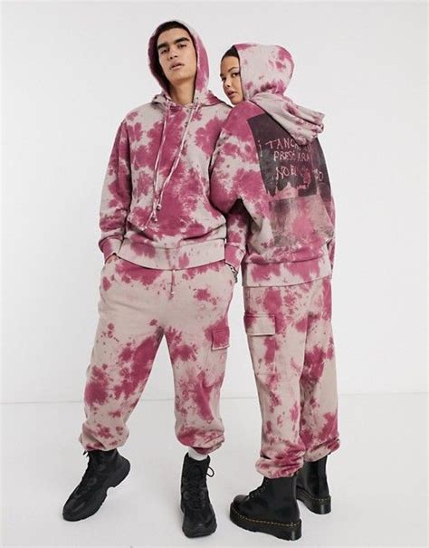 Collusion Unisex Double Hoodie In Tie Dye With Back Print Asos Tie