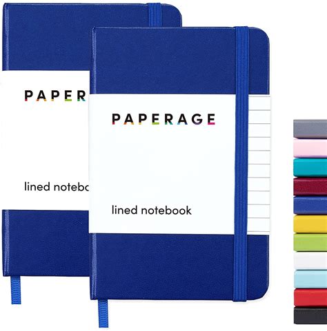 PAPERAGE Lined Pocket Journal 2 Pack Navy 160 Pages 3 7 X 5 6