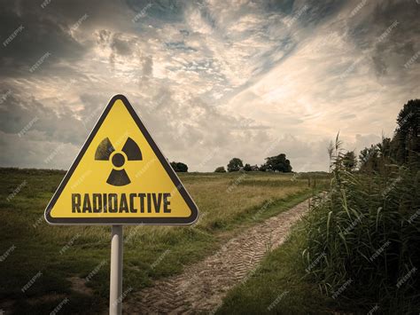 Premium Photo Radioactive Pollution Yellow Warning Sign With Hazard