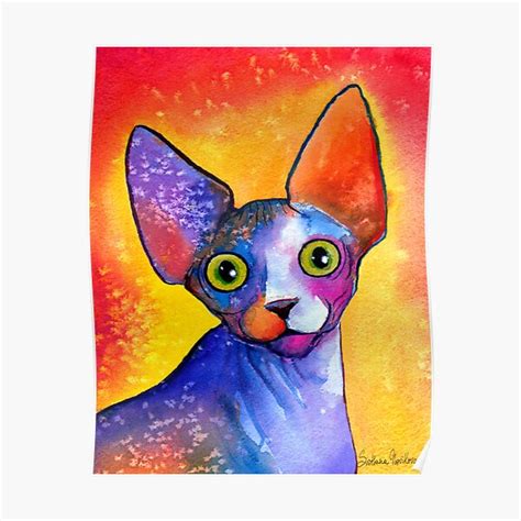 Póster Sphynx Cat Painting 3 Svetlana Novikova De Novikova Art Redbubble