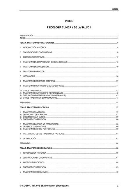 PDF INDICE PSICOLOGÍA CLÍNICA Y DE LA SALUD II PDF fileTRASTORNO DE