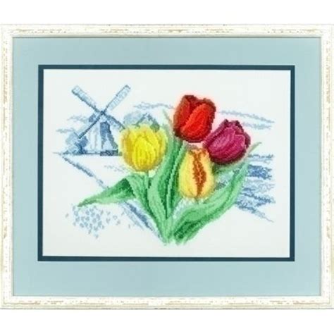 Borduurpakket Hollandse Molen En Tulpen 237 096 Kopen Art En Hobby