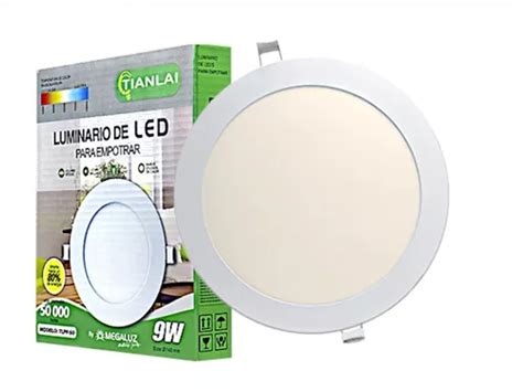 Plafon Led 9w Luminario Lampara Empotrable Luz Blanca Calida Meses