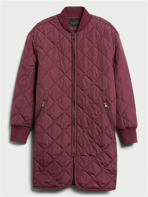 Long Quilted Jacket Banana Republic Factory