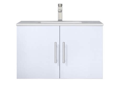30 Inch Single Sink Wall Mounted Bathroom Vanity in Glossy White ...