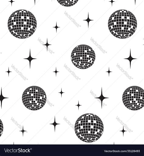 Disco Ball Seamless Pattern Royalty Free Vector Image