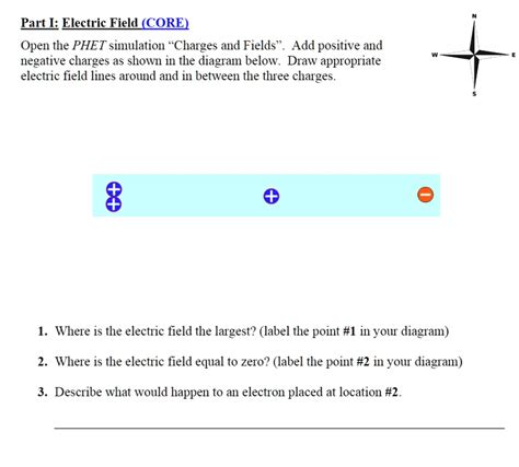 Part I Electric Field Core Open The Phet Simulation Charges And Fields