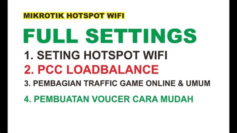 Full Settings Mikrotik Hotspot Wifi Awal Sampai Voucer YouTube