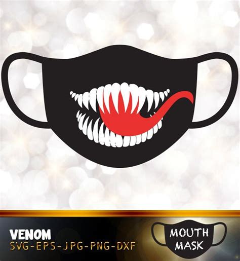 Venom Mouth Mask Digital Files Silhouettes Mouth Mask - Etsy