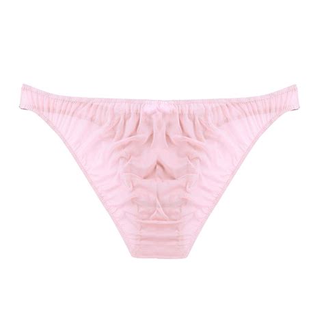 US Men S Satin Sissy Pouch Panties See Through Bikini Briefs Thongs Underwears EBay