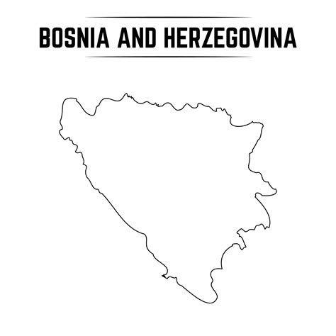 Outline Simple Map of Bosnia and Herzegovina 3087805 Vector Art at Vecteezy