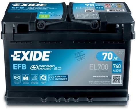 AKUMULATOR EXIDE 70AH EFB START STOP EL700