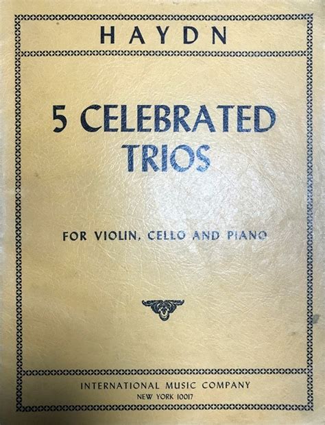 ハイドン ピアノ三重奏 輸入楽譜 Haydn 5 Celebrated Trios ピアノトリオ 洋書 ヴァイオリン チェロ ピアノ弦楽器曲