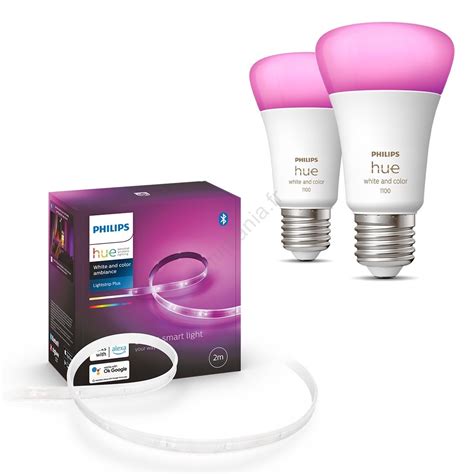 LOT Ruban RGBW à intensité variable Philips Hue 2m 20W 230V 2x