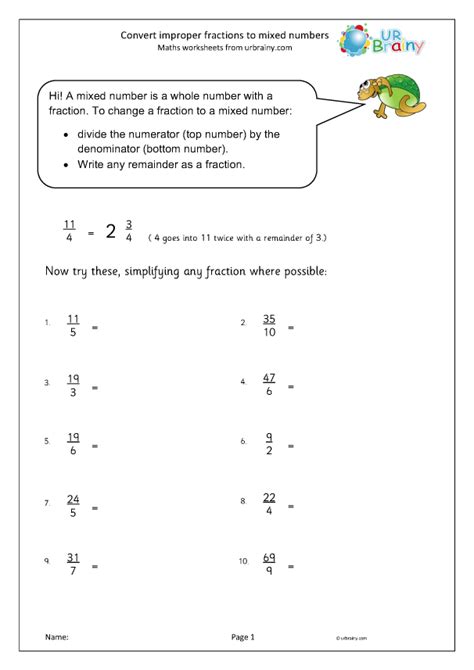 Convert Improper Fractions And Mixed Numbers Worksheets Worksheets Library