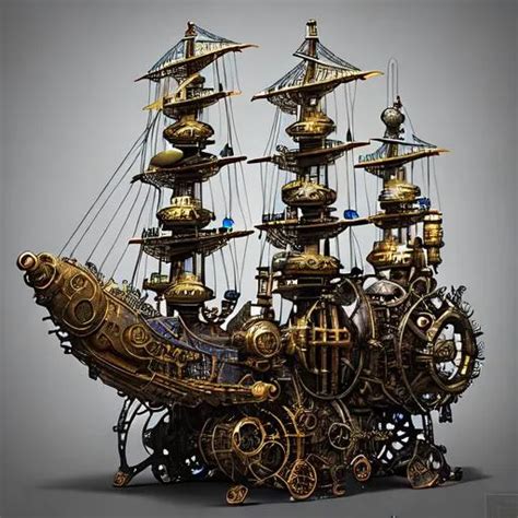 Small Steampunk Spaceschooner Fantasy Based A Lot