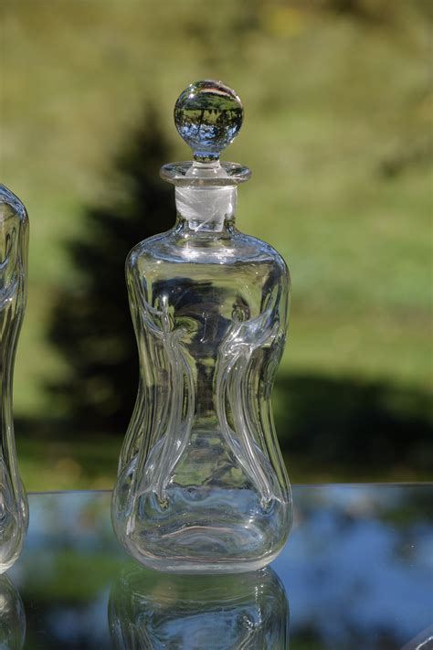 Vintage Set Of Art Deco Holmegaard Kluk Kluk Wine Decanter W Stopper Set Of 2 Circa 1960 S