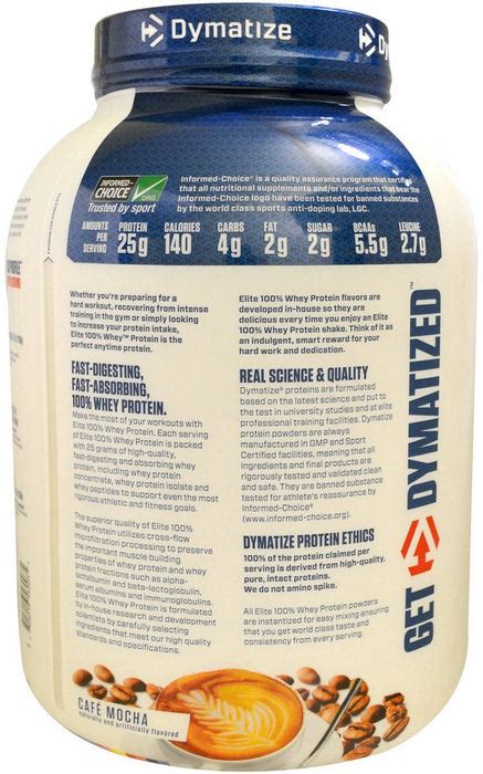 Dymatize Elite 100 Whey Protein Cafe Mocha 5 Lbs —