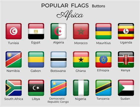 Buttons Flags Of African Countries Africa Flag Icon Set 3d Square