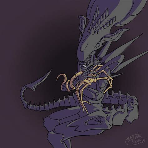 Xenomorph Queen and her spawn by Illenora on DeviantArt