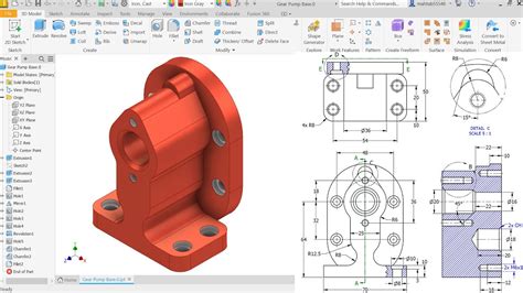 GEAR PUMP BASE In Autodesk Inventor YouTube