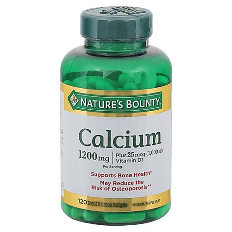 Nature's Bounty 1200 mg Calcium 120 Softgels | Northgate Market