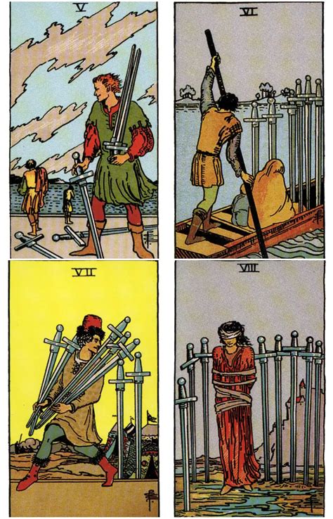 Significado De Las Cartas Del Tarot Del Cinco Al Ocho De Espadas