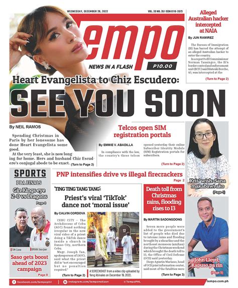 Tempo 28 December 2022 Wednesday Issue Tempo The Nations Fastest